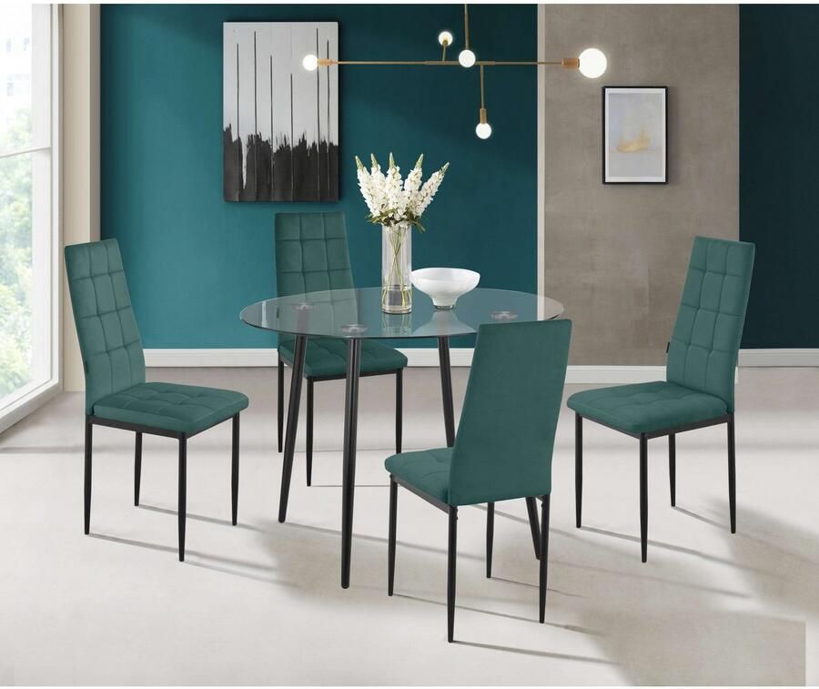 INOSIGN Eetkamerstoel Moana Met quilten (set 4 stuks)