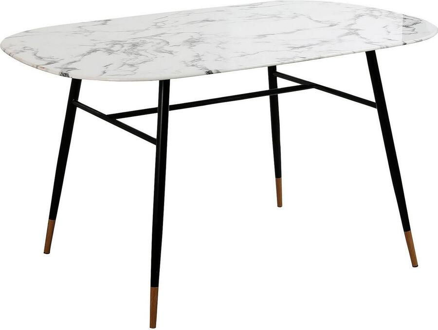 Artistiq Living Artistiq Ovale Eettafel Nicky 140 x 90cm Marmerlook Wit Ovaal