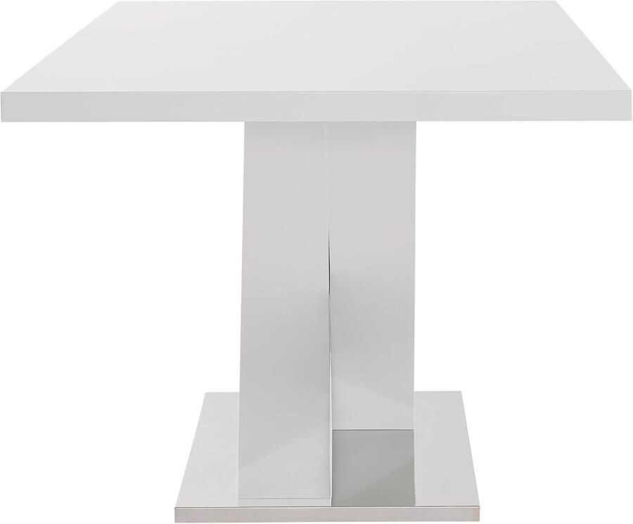 INOSIGN Eettafel Ali TOPSELLER! Modern design Breedte 160 cm wit hoogglans bodemplaat van metaal