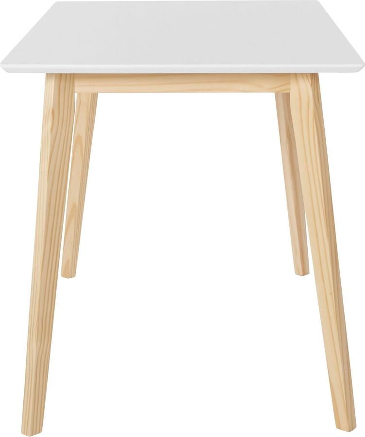 INOSIGN Eettafel Cody met poten van massief hout hoekig mdf-tafelblad in 2 kleurvarianten