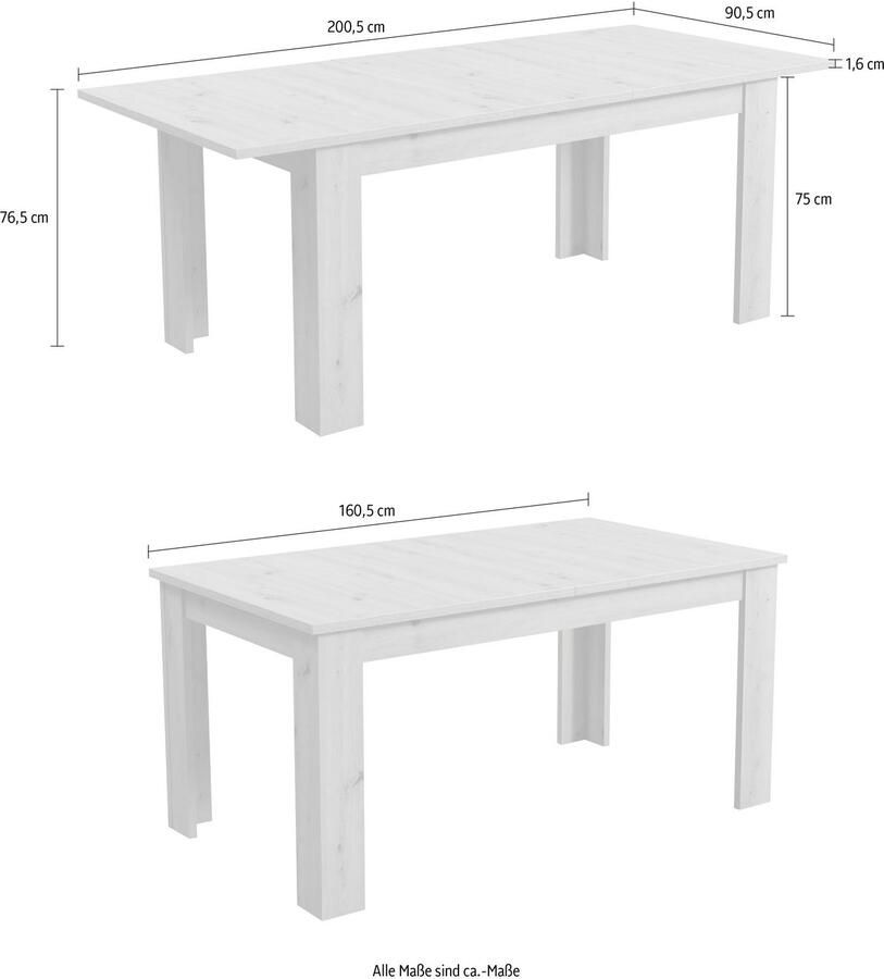 INOSIGN Eettafel SARDINIA Te verlengen door inlegblad
