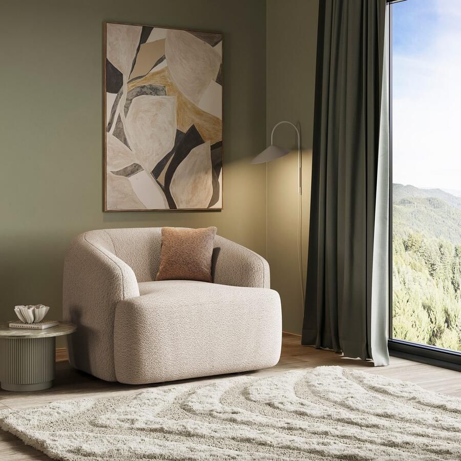 INOSIGN Fauteuil Nergal BxDxH 120x110x81 cm Grote fauteuil met golfondersteuning in verschillende kleuren