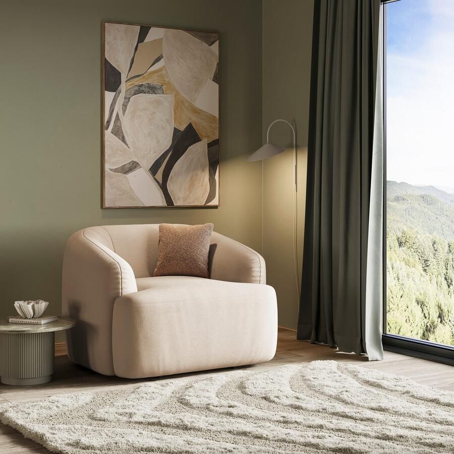 INOSIGN Fauteuil Nergal BxDxH 120x110x81 cm Grote fauteuil met golfondersteuning in verschillende kleuren