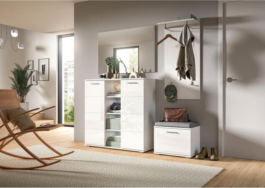 INOSIGN Garderobespiegel Valge Breedte 109 cm inclusief Materiaal voor Wandmontage Spiegel wandspiegel gangspiegel halspiegel spiegelpaneel