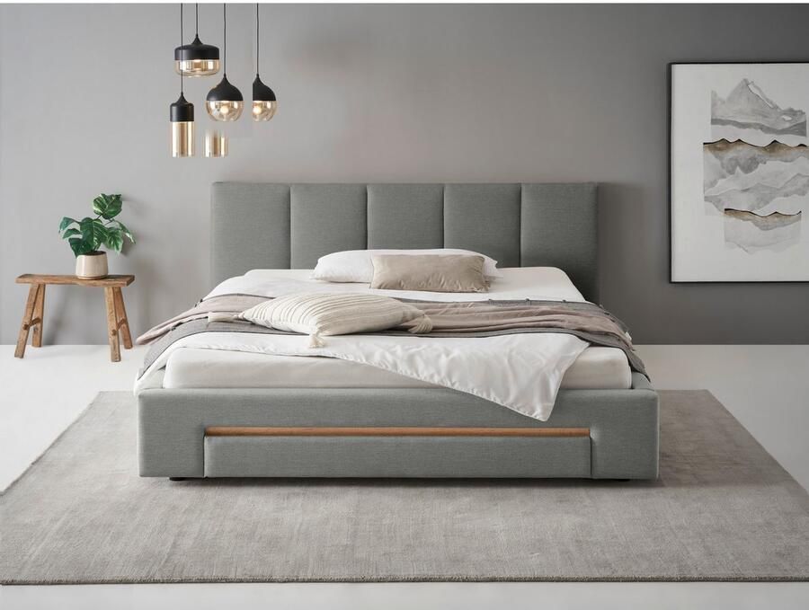 INOSIGN Gestoffeerd bed CiTY GiRON bedframe met bedlade gestoffeerd opbergbed met hondenbed of opberglade bekleding van corduroy of linnenlook