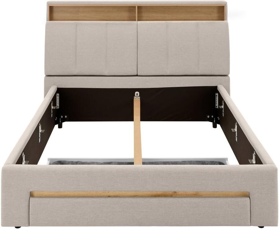 INOSIGN Gestoffeerd bed CiTY GiRON gepolsterd opbergbed met LED-verlichting Bedkisten met hondenbed of als opbergruimte opklapbare hoofdeinden