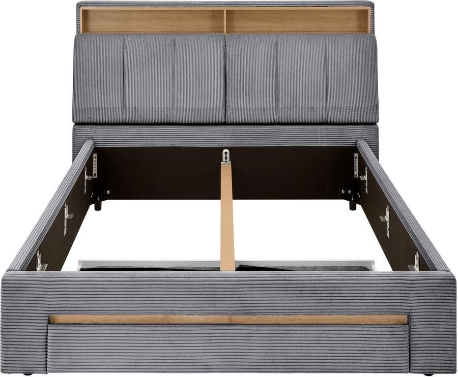 INOSIGN Gestoffeerd bed CiTY GiRON gepolsterd opbergbed met LED-verlichting Bedkisten met hondenbed of als opbergruimte opklapbare hoofdeinden