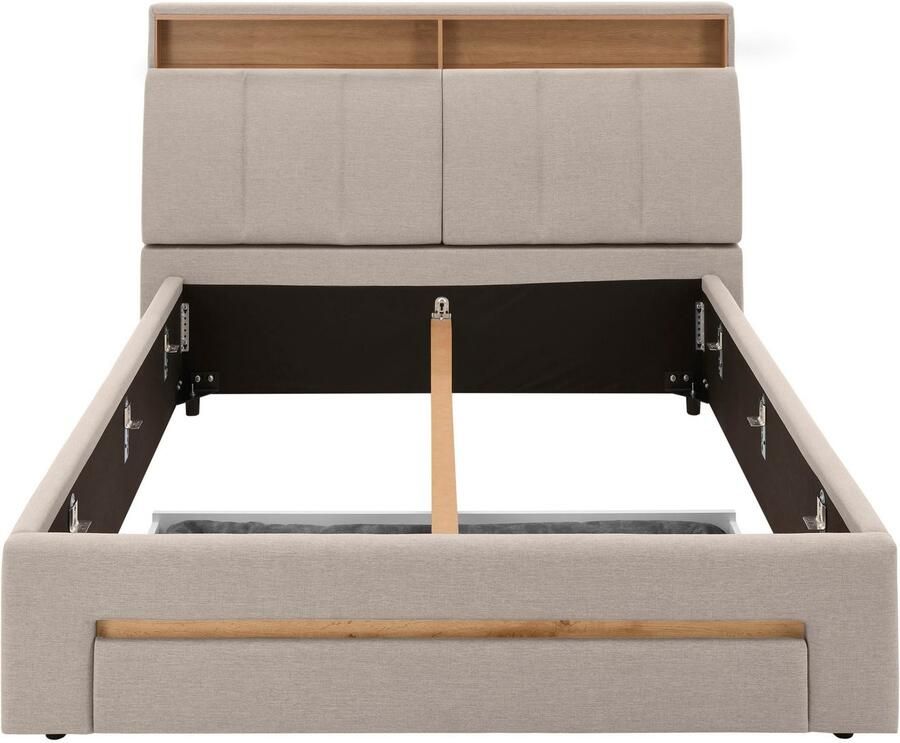 INOSIGN Gestoffeerd bed CiTY GiRON gepolsterd opbergbed met LED-verlichting Bedkisten met hondenbed of als opbergruimte opklapbare hoofdeinden