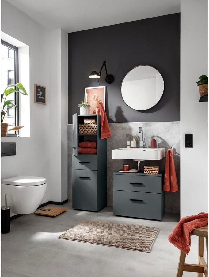 INOSIGN Halfhoge kast Skara verstelbare planken achter elke deur breedte 38 cm hoogte 130 cm