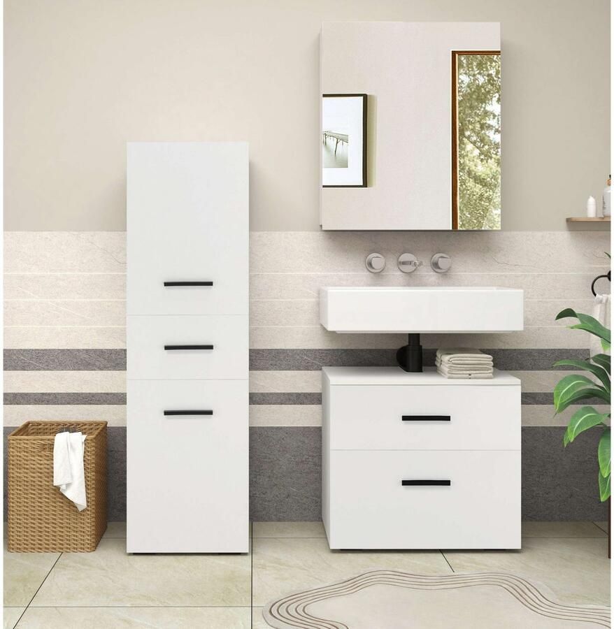 INOSIGN Halfhoge kast Skara verstelbare planken achter elke deur breedte 38 cm hoogte 130 cm