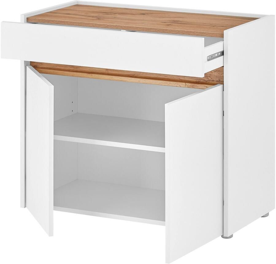 INOSIGN Kast GiRON CiTY kast in vier kleuren modern dressoir commode in twee kleuren verkrijgbaar 2 deuren 1 lade 80 cm breed