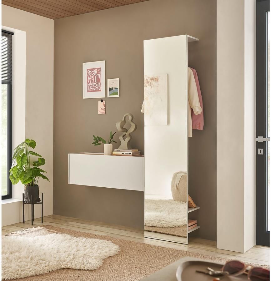 INOSIGN Kledingkast GiRON CiTY kast met spiegeldeur moderne kledingkast met kledingstang modern design aan beide zijden geopend 50 cm breed