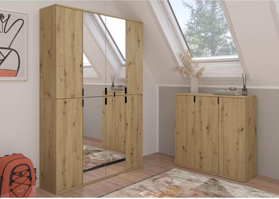 INOSIGN Kast Trondheim Breedte 30 cm 1 Deur 3 Planken 4 Vakken Deurdrager verwisselbaar garderobecommode schoenenkast schoenencommode