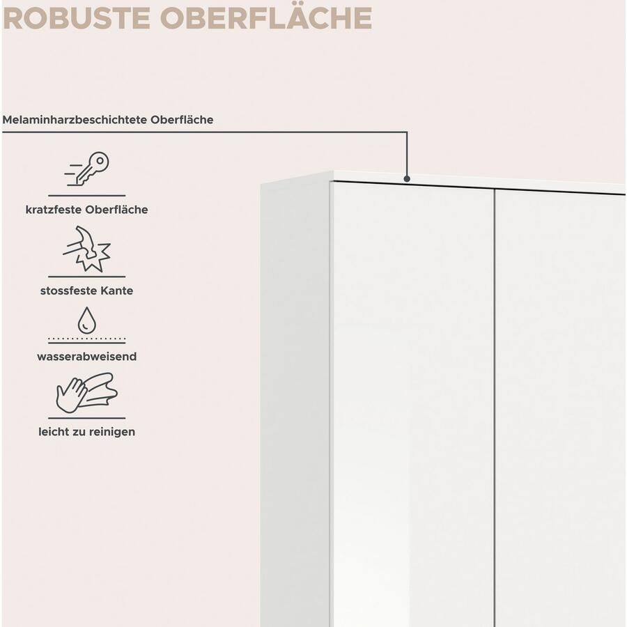 INOSIGN Halmeubelset Trondheim Breedte 212 cm 5-delig bestaande uit: 2x garderobekast 1 commode 1 kledingstang 1 legplank (set 4 stuks)