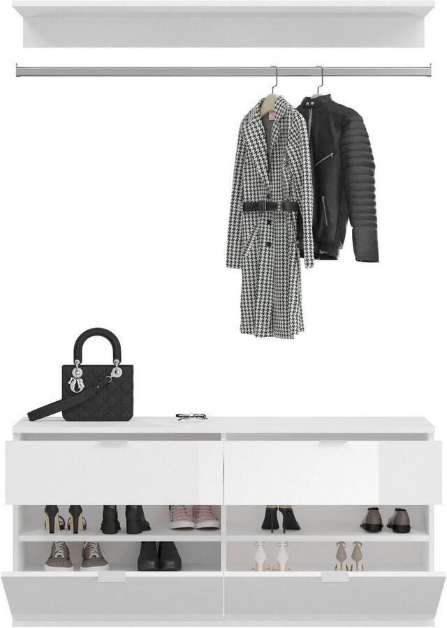 INOSIGN Halmeubelset Trondheim Breedte 243 cm 5-delig bestaande uit: 2x garderobekast 1 commode 1 kledingstang 1 legplank (set 4 stuks)