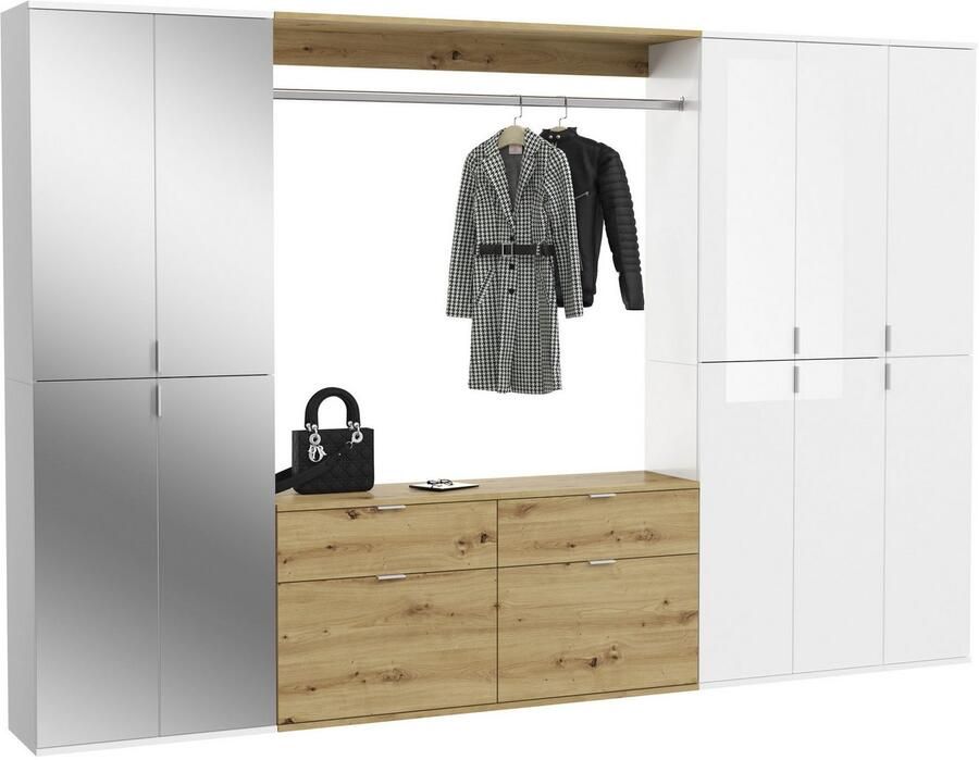 INOSIGN Halmeubelset Trondheim Breedte 273 cm 6-delig bestaande uit: 3x garderobekast 1 commode 1 kledingstang 1 legplank (set 5 stuks)