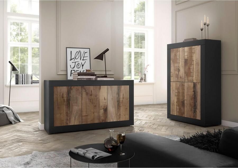 INOSIGN Dressoir Basis breedte 160 cm commode 3 deuren dressoir Metalen handgreep moderne frame-uitstraling veel opbergruimte kleurkeuze