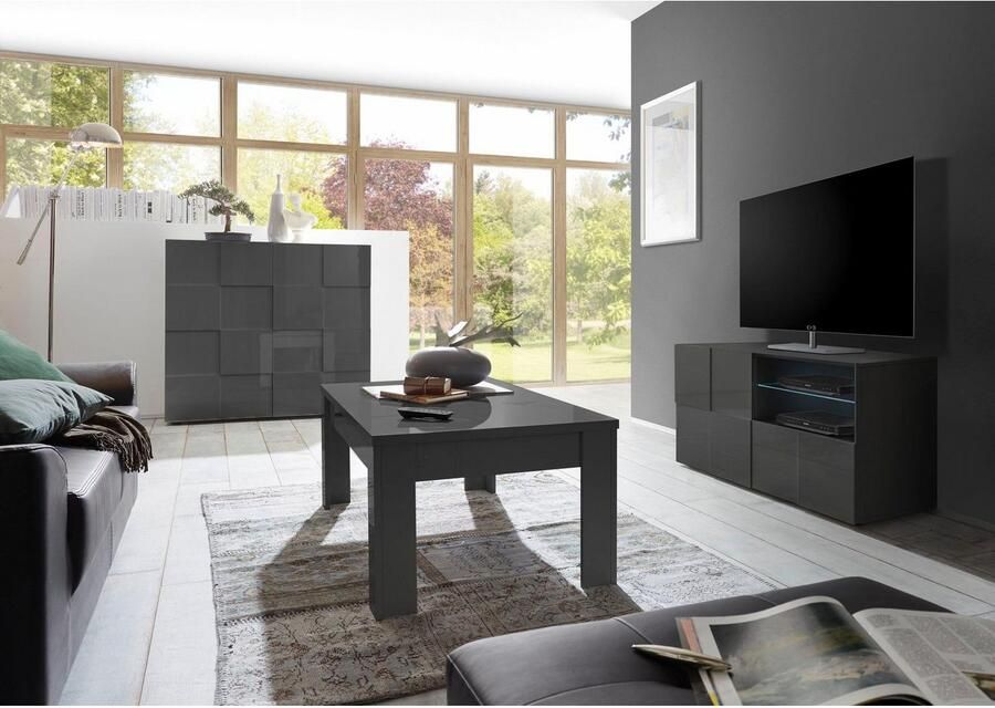 INOSIGN Tv-meubel Dama Breedte 121 cm TV-meubel 1 deur 1 lade TV-kast Front in 3D-uiterlijk greeploos verschillende kleuren