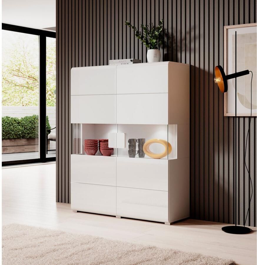INOSIGN Highboard Toledo breedte 121 5 cm modieuze hoge kast met 2 deuren