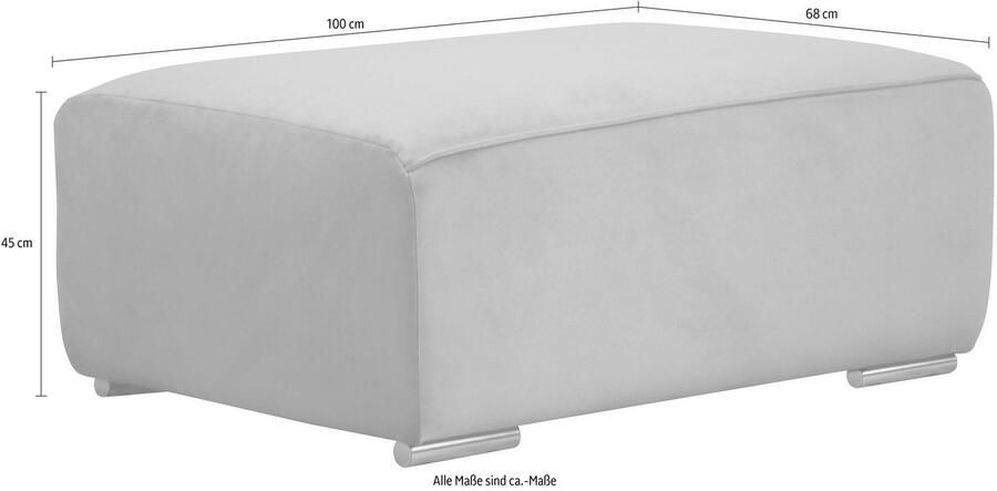 OTTO Hocker BEATRICE met golfsysteem afmetingen B D H: 100 68 45 cm passend bij de "beatrice"-serie in hoogwaardige afwerking