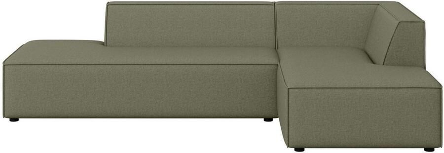 INOSIGN Hoekbank Cavan met ottomane links of rechts bestelbaar L-vorm met golfondersteuning afmetingen B D H: 270 180 72 cm