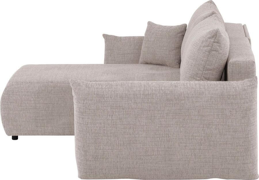 INOSIGN Hoekbank MAVAS bedbank met bedkist L-model ca. 257 127 cm (ligoppervlak 212 145 cm) ribfluweel chenille structuur