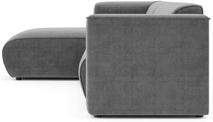 INOSIGN Hoekbank MERID L-vorm (257 cm) tijdloos & stijlvol ontwerp Uitgebreid gepolsterd in cord chenille en structuur