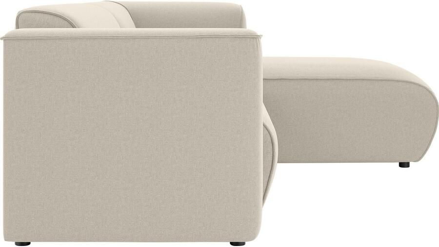 INOSIGN Hoekbank MERID L-vorm (257 cm) tijdloos & stijlvol ontwerp Uitgebreid gepolsterd in cord chenille en structuur