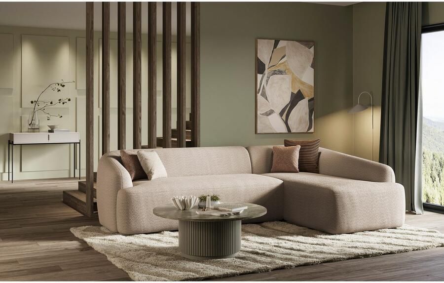 INOSIGN Hoekbank Nergal organisch design Breedte 296cm L-vorm Modern ontwerp eenvoudige uitstraling stijlvolle blikvanger in de woonkamer