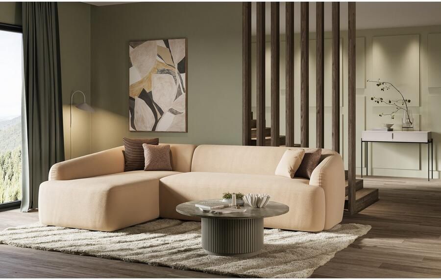 INOSIGN Hoekbank Nergal organisch design Breedte 296cm L-vorm Modern ontwerp eenvoudige uitstraling stijlvolle blikvanger in de woonkamer