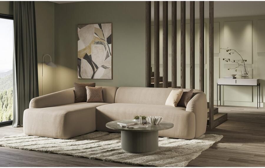 INOSIGN Hoekbank Nergal organisch design Breedte 296cm L-vorm Modern ontwerp eenvoudige uitstraling stijlvolle blikvanger in de woonkamer