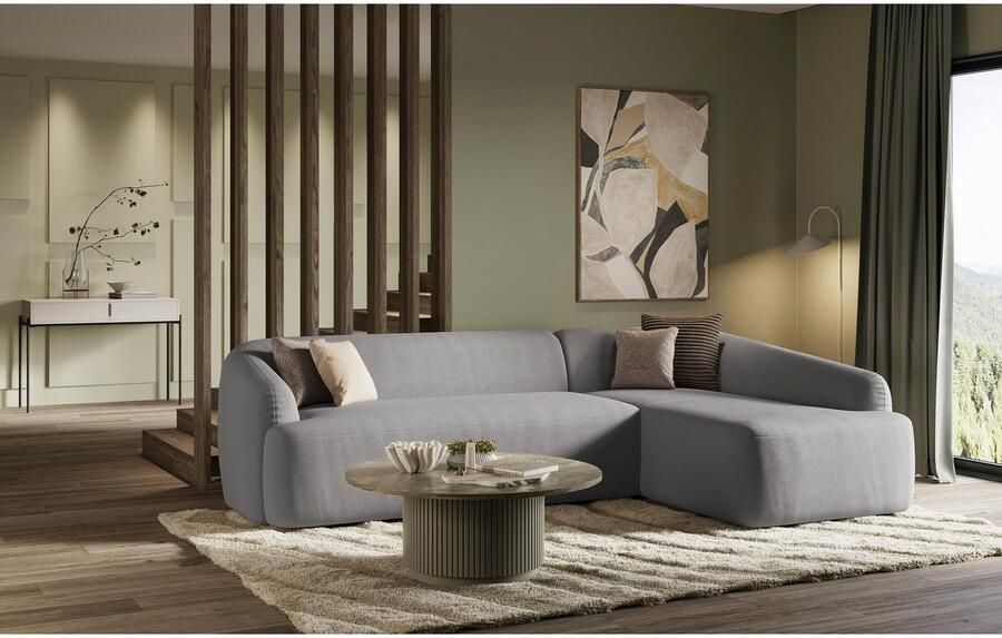 INOSIGN Hoekbank Nergal organisch design Breedte 296cm L-vorm Modern ontwerp eenvoudige uitstraling stijlvolle blikvanger in de woonkamer