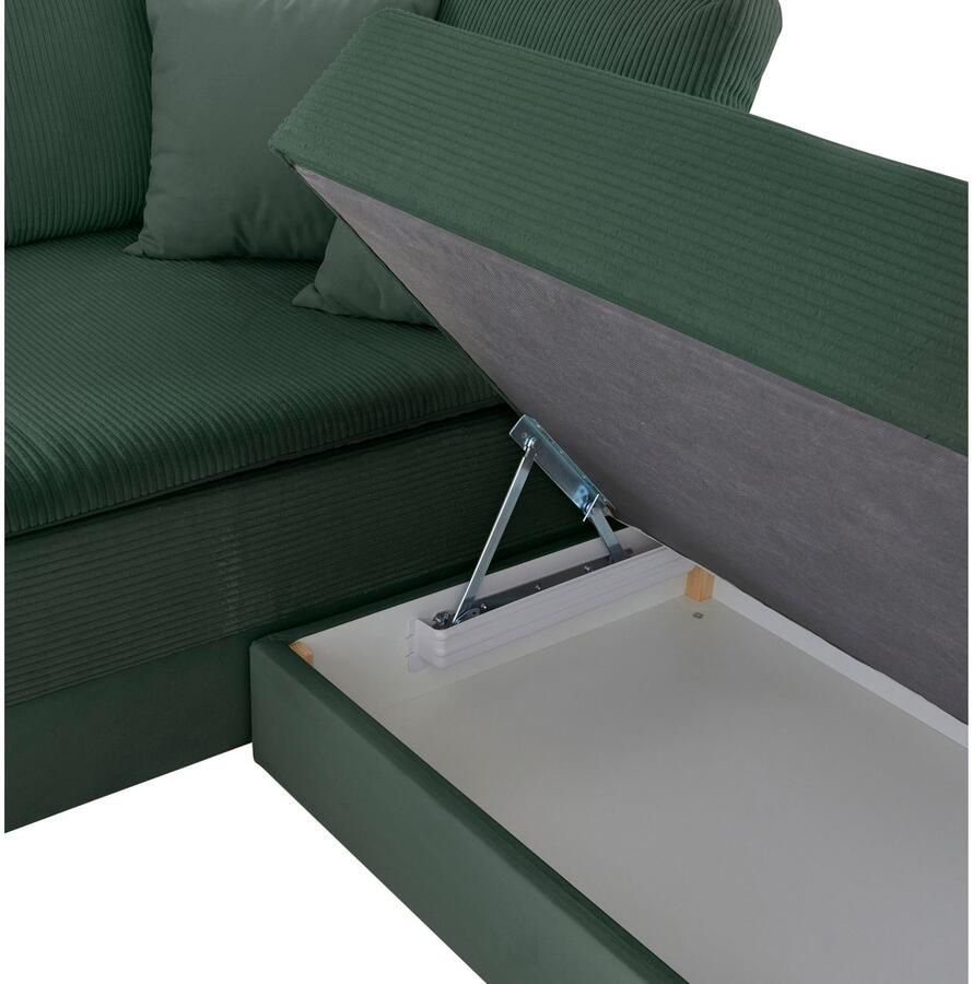INOSIGN Hoekbank Night & Day L-vorm B: 324 cm met bedfunctie bedlade & 3 sierkussens boxspringbed 180x200 cm
