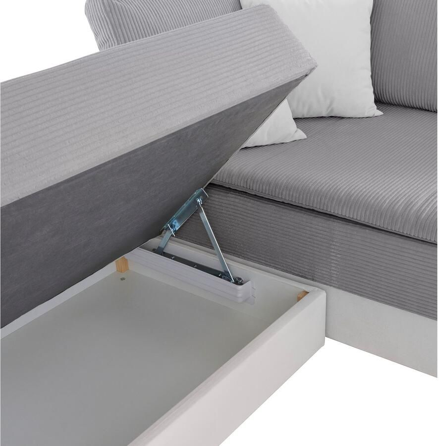 INOSIGN Hoekbank Night & Day L-vorm B: 324 cm met bedfunctie bedlade & 3 sierkussens boxspringbed 180x200 cm