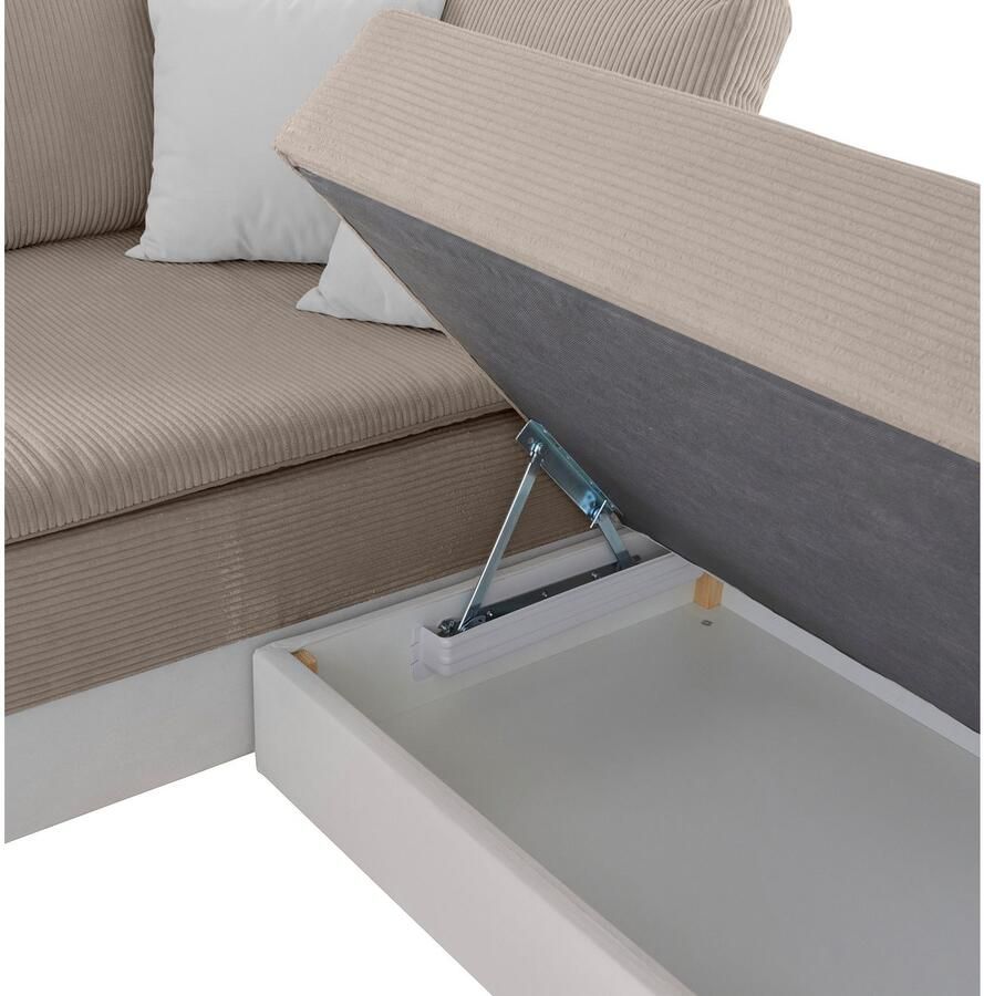 INOSIGN Hoekbank Night & Day L-vorm B: 324 cm met bedfunctie bedlade & 3 sierkussens boxspringbed 180x200 cm