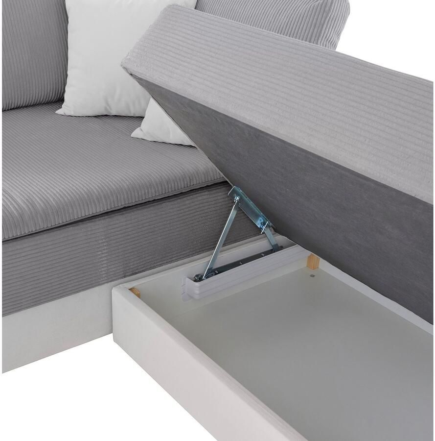 INOSIGN Hoekbank Night & Day L-vorm B: 324 cm met bedfunctie bedlade & 3 sierkussens boxspringbed 180x200 cm