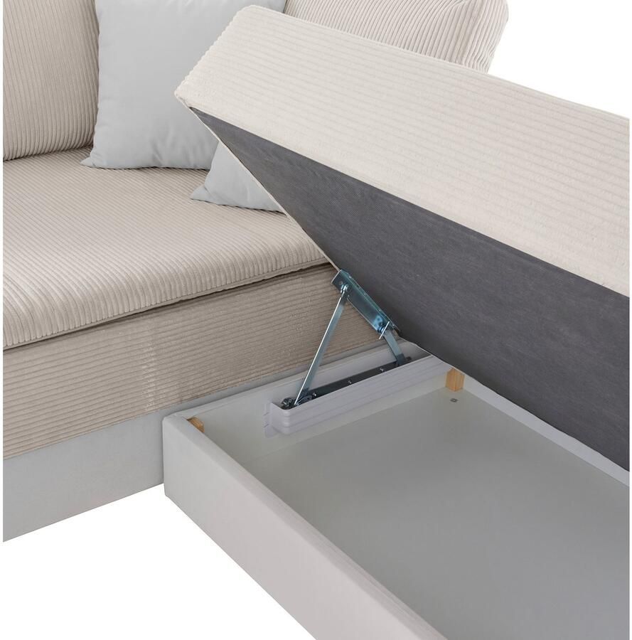 INOSIGN Hoekbank Night & Day L-vorm B: 324 cm met bedfunctie bedlade & 3 sierkussens boxspringbed 180x200 cm