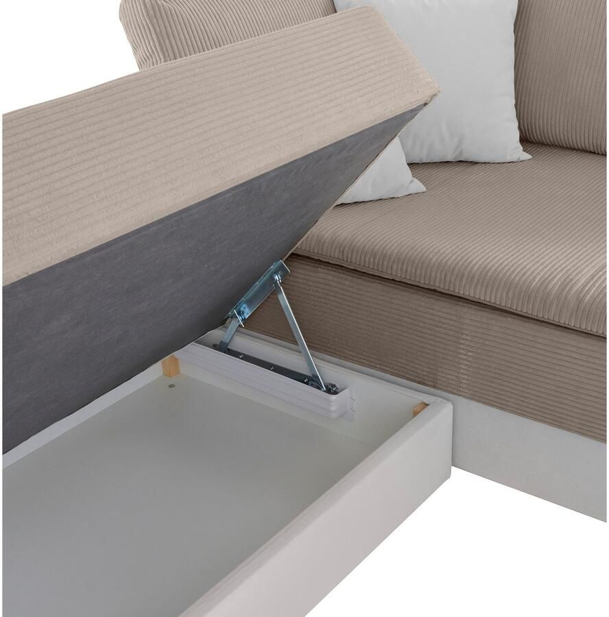 INOSIGN Hoekbank Night & Day L-vorm B: 324 cm met bedfunctie bedlade & 3 sierkussens boxspringbed 180x200 cm