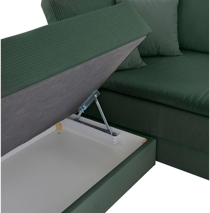 INOSIGN Hoekbank Night & Day L-vorm B: 324 cm met bedfunctie bedlade & 3 sierkussens boxspringbed 180x200 cm