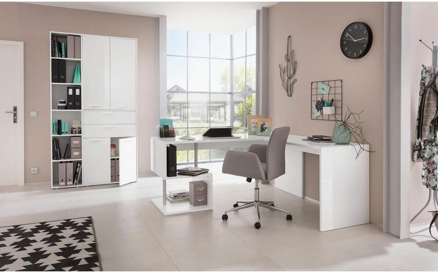 INOSIGN Hoekbureau Esse Bureau in modern design met of zonder monitorsteun breedte 180 160 cm made in italy