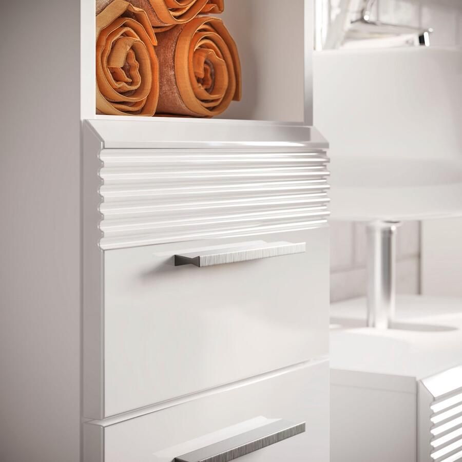 INOSIGN Hoge kast Malmö Breedte 30 cm 2 deuren 1 lade 1 open vak MDF-front in verschillende kleuren verkrijgbaar badkamermeubels badkamerkast kast badkamer