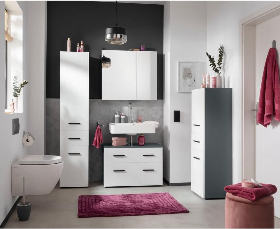 INOSIGN Hoge kast Skara 3 verstelbare planken achter de deuren breedte 38 cm hoogte 18 cm