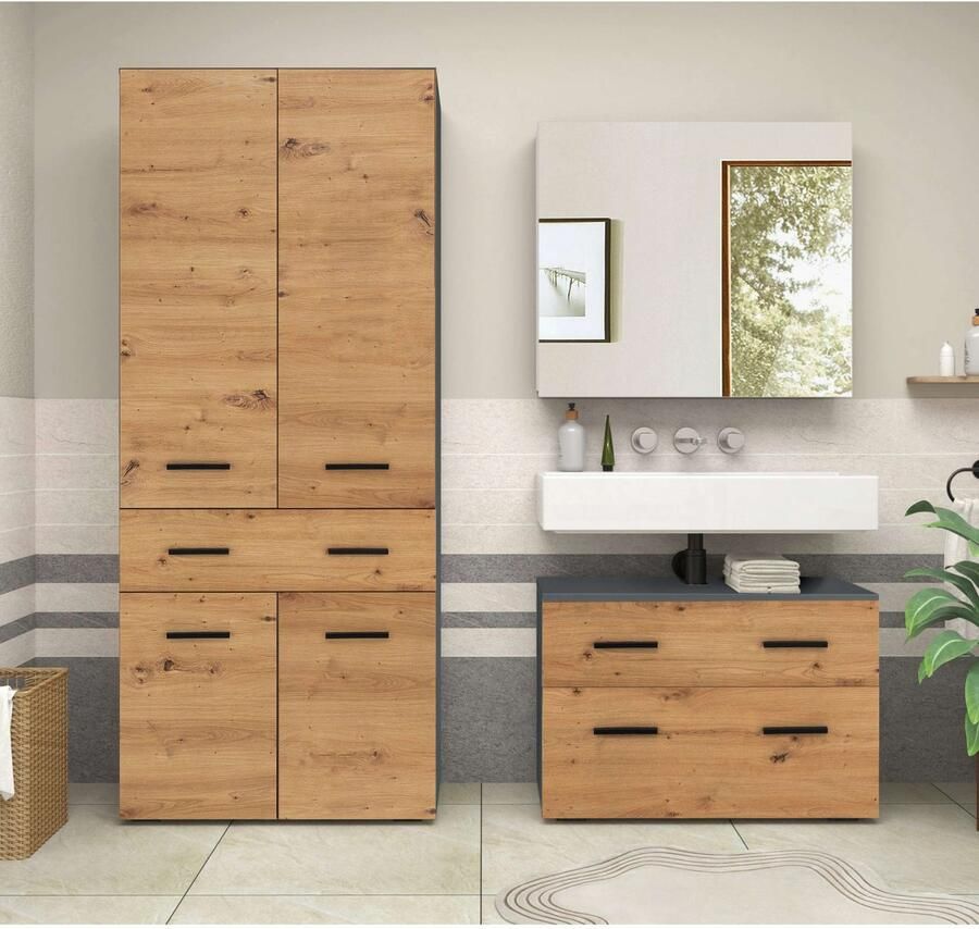 INOSIGN Hoge kast Skara met drie verstelbare legplanken