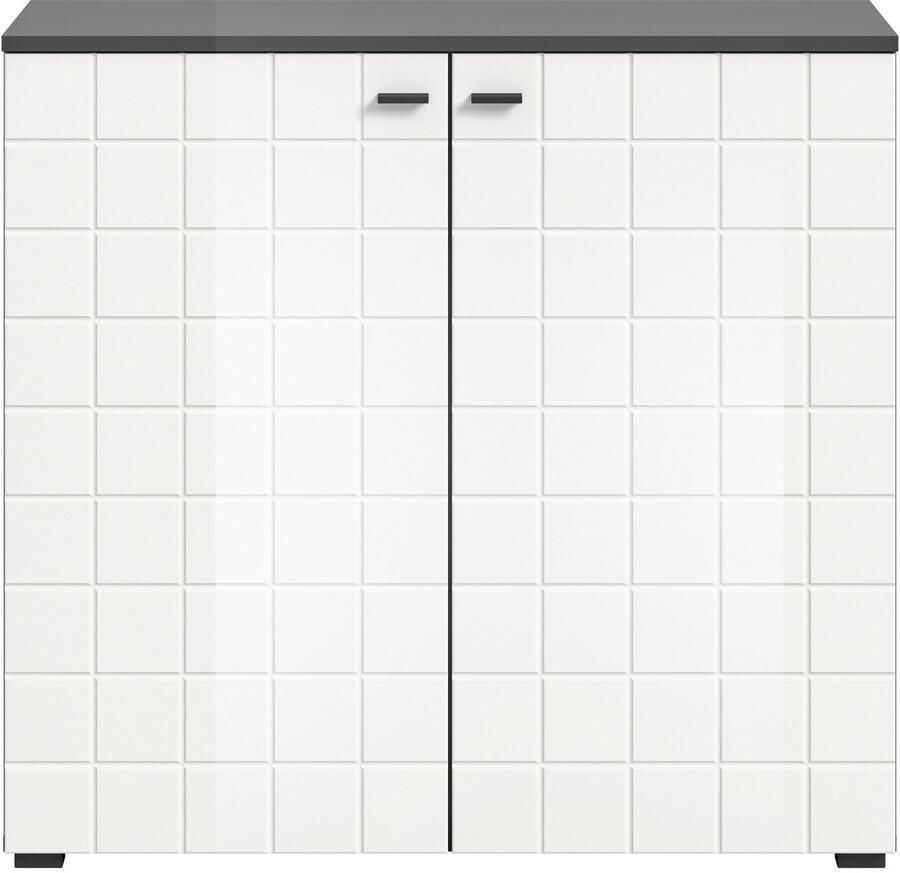 INOSIGN Kast Gora breedte 92 cm gefreesde front in wafelstructuur hoogglans