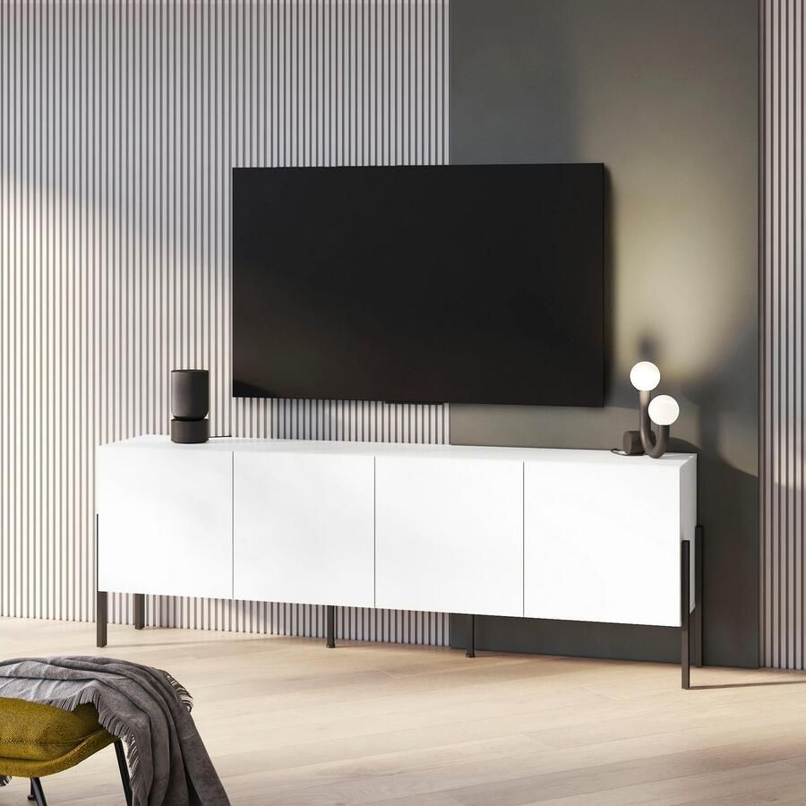 INOSIGN Kast Jukon breedte 200 cm moderne grepless commode 4 deuren Sideboard dressoir met veel opbergruimte push-to-open functie