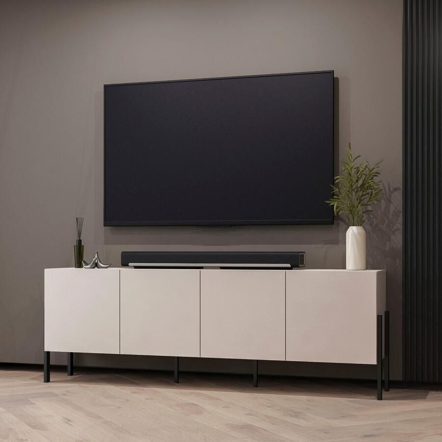 INOSIGN Kast Jukon breedte 200 cm moderne grepless commode 4 deuren Sideboard dressoir met veel opbergruimte push-to-open functie