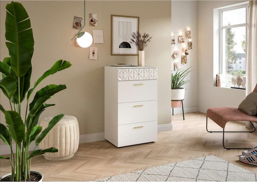 INOSIGN Kast Ladekast met 4 lades & Ornamentafscheiding Gang hal gangkast kast multifunctionele kast ladekast