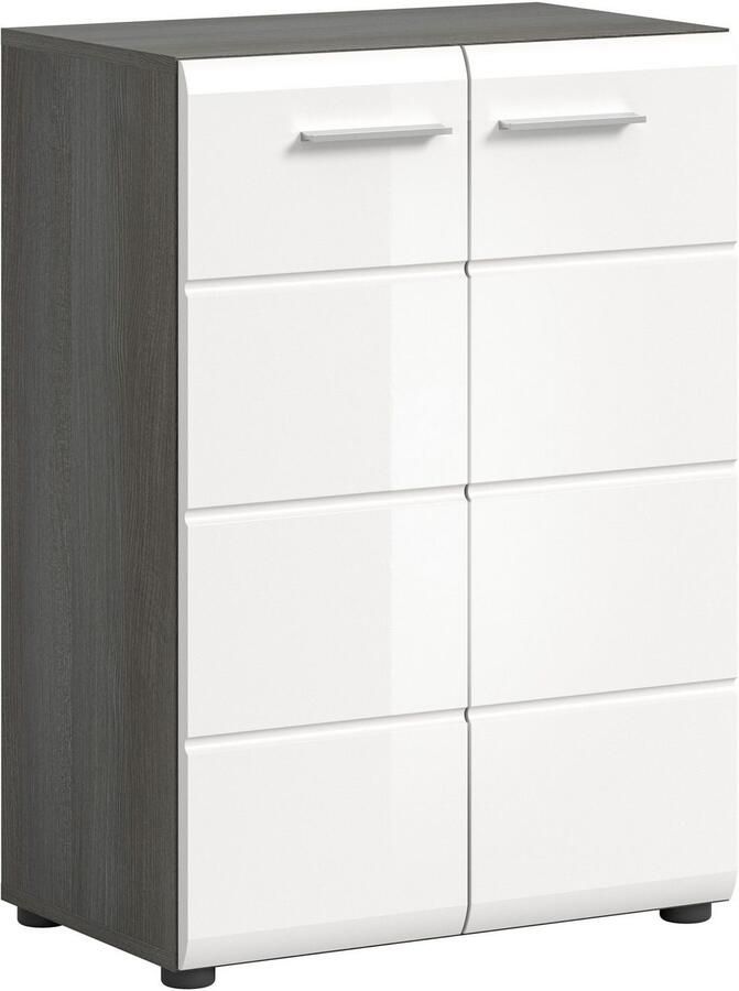 INOSIGN Kast Rumba Breedte 60cm in Rookzilverkleur nabootsing Wit Hoogglans