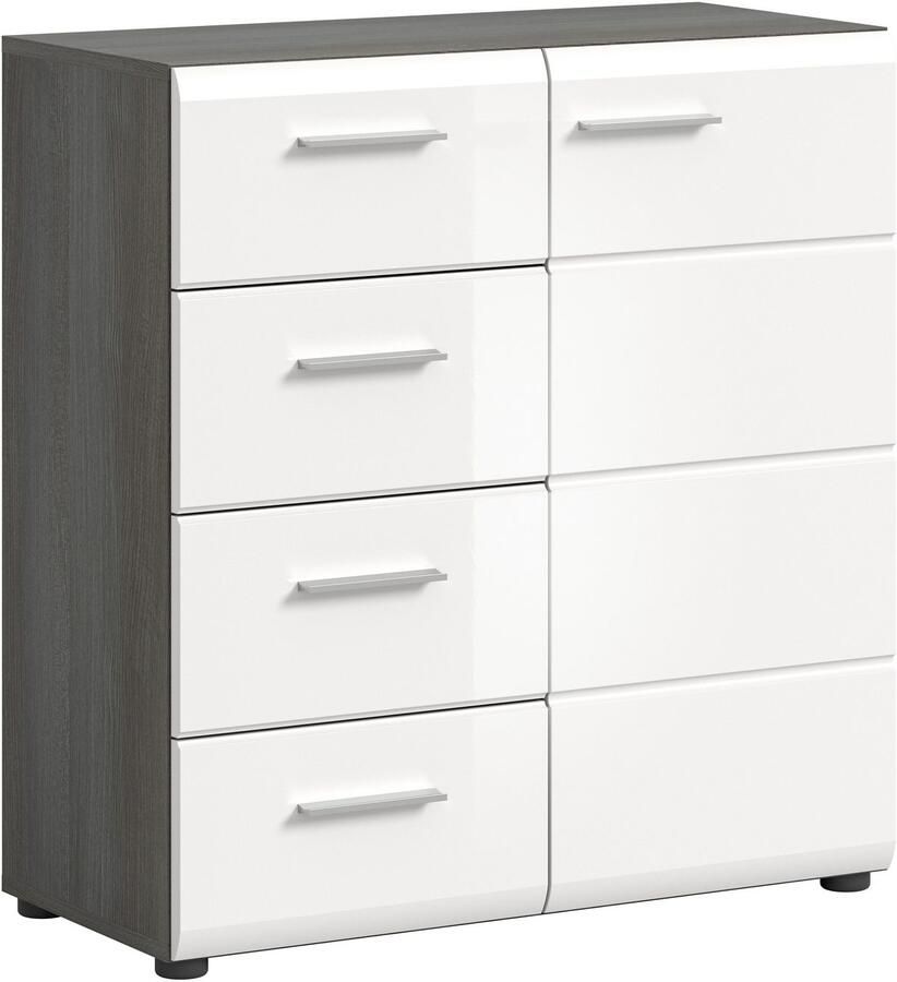 INOSIGN Kast Rumba Breedte 80cm in Rookzilver Imitatie Wit Hoogglans