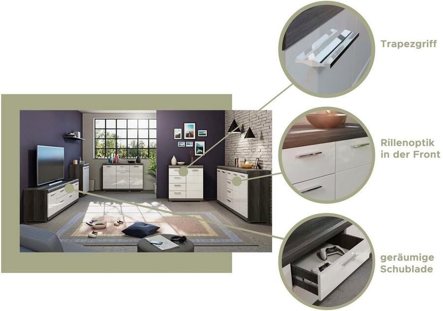 INOSIGN Kast Siena breedte 60 cm 2 deuren 2 legplanken 3 vakken